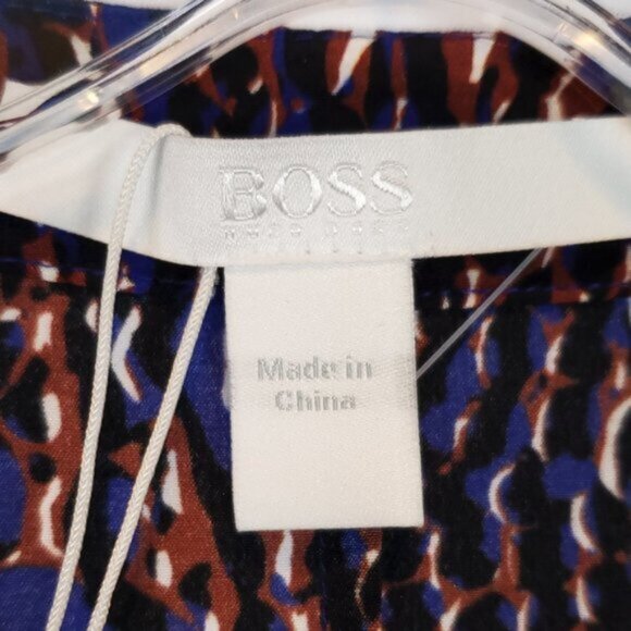 BOSS Crocodile-print Women's Silk Blouse Size EU 34 - Picture 4 of 7